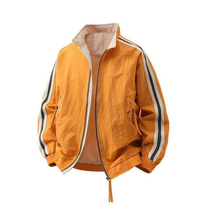 Herren Modische Sportjacke mit hohem Kragen und Kontraststreifen Echo Archiv