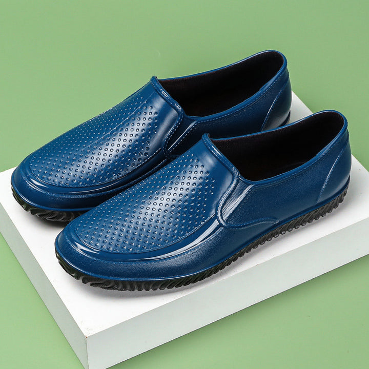 Herren Elegante perforierte Slip-On Halbschuhe mit rutschfester Profilsohle Echoarhiv