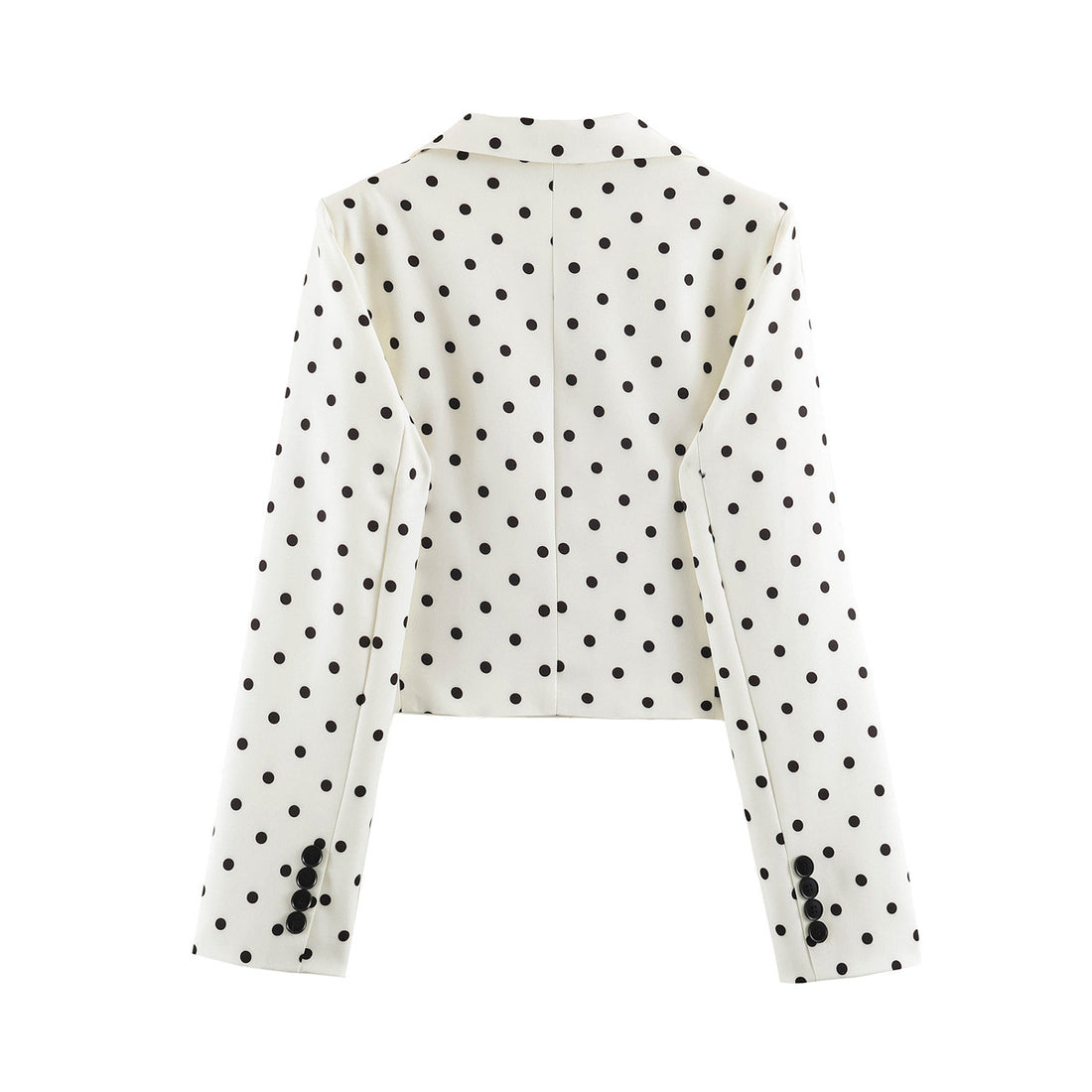 Damen Gepunkteter Cropped-Blazer mit Reverskragen und Pattentaschen Echo Archiv