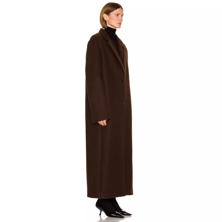 Damen Maximaler Einreihiger Mantel im Oversize‑Schnitt mit klassischem Revers Echoarchiv