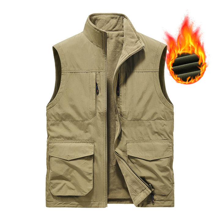 Herren Utility‑Weste mit Multi‑Taschen, Stehkragen & atmungsaktivem Mesh‑Futter Echoarchiv