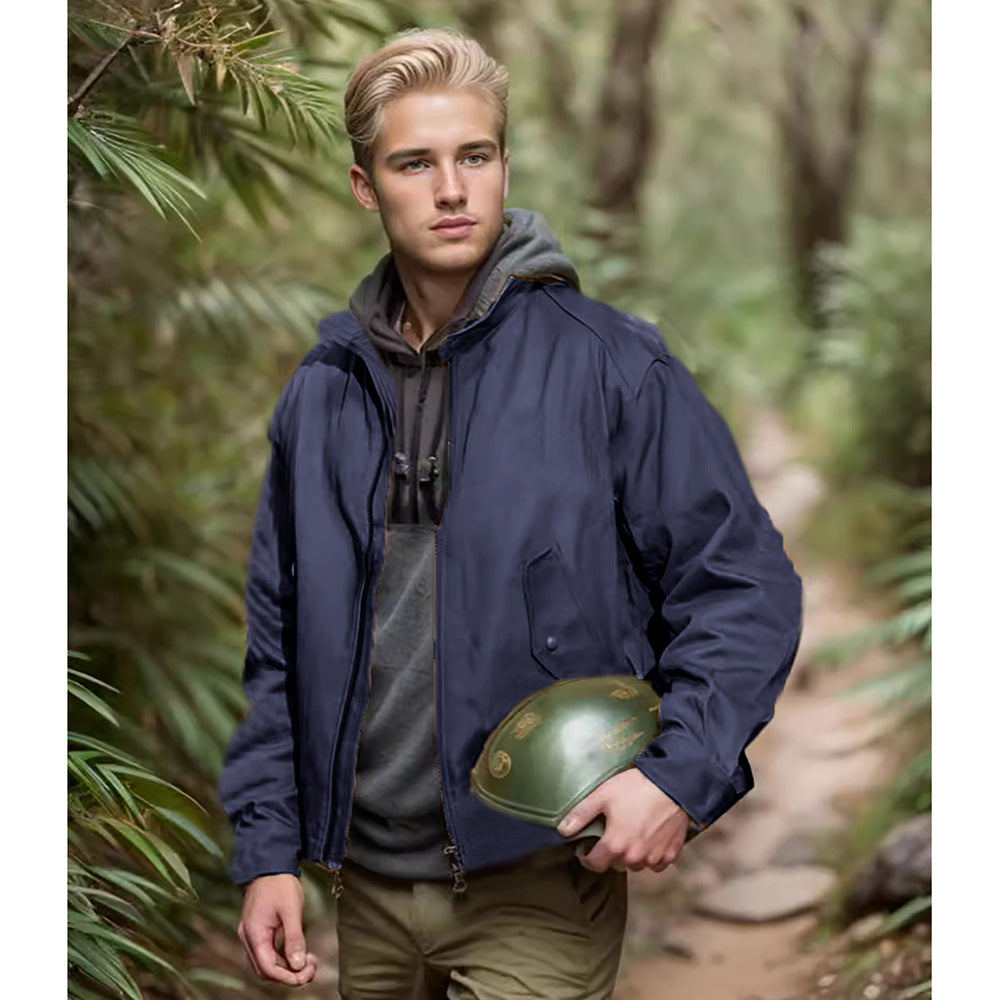 Herren funktionale Freizeitjacke im sportlichen Design mit gerundetem Kragen Echoarchiv