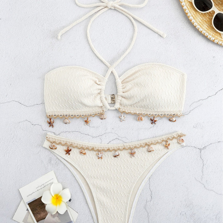 Damen Bikini-Set mit elegantem Bund und detailreichen Muscheldekoren Echo Archiv