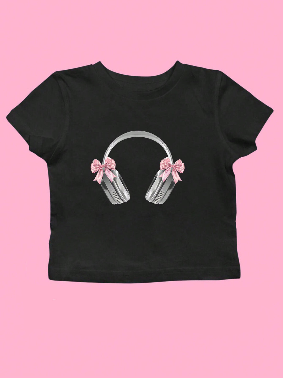 Damen Crop-T-Shirt mit künstlerischem Statementdruck Echo Archiv