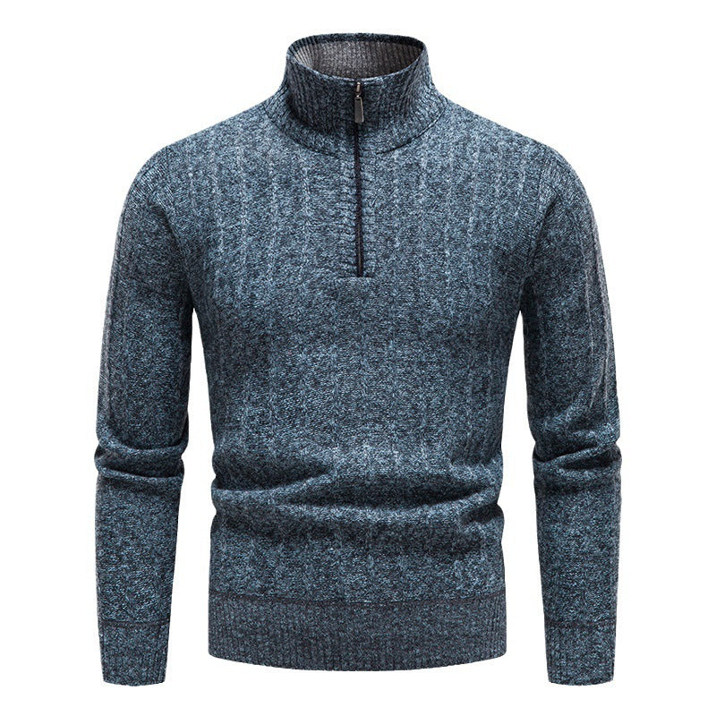 Herren modischer Strickpullover mit halbem Reißverschluss Echoarchiv