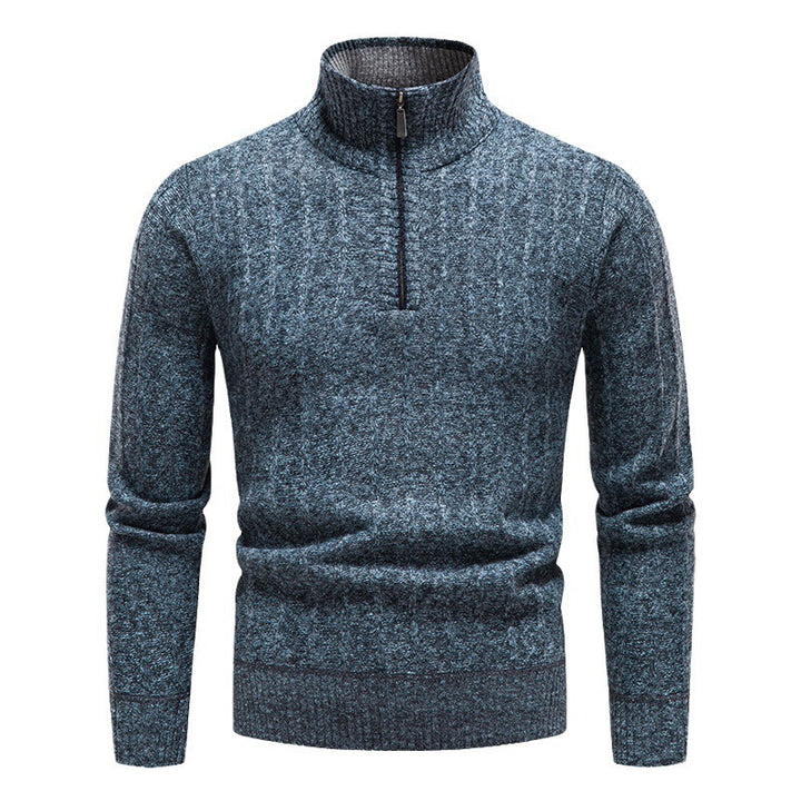 Herren modischer Strickpullover mit halbem Reißverschluss Echoarchiv