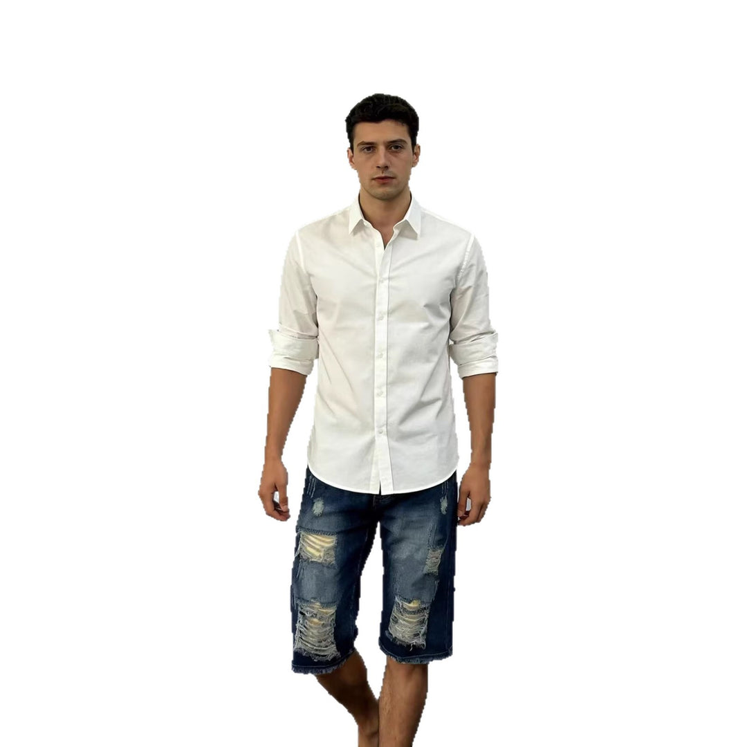 Herren lässige destroyed Jeansshorts mit fransigen Abschlüssen und weitem Bein Echo Archiv