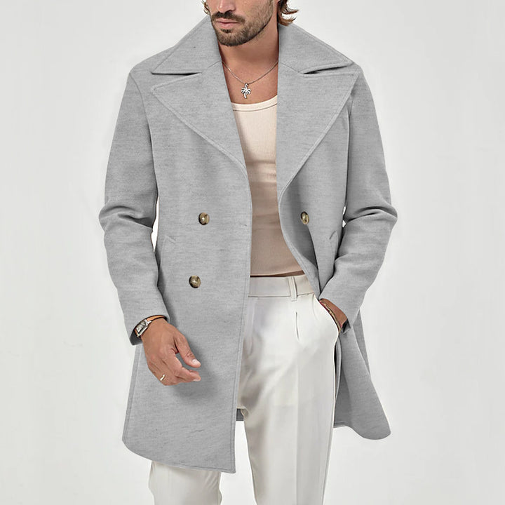 Herren eleganter Doppeltknopf-Mantel Echoarchiv