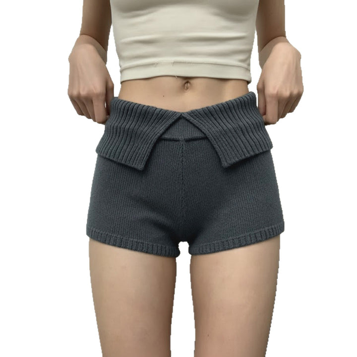 Damen komfortable und elegante Strick-Shorts mit hohem Bund Echo Archiv