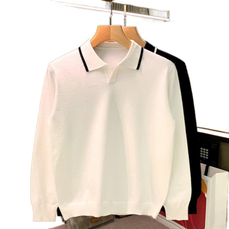 Herren Elegantes Langarm Poloshirt Echo Archiv