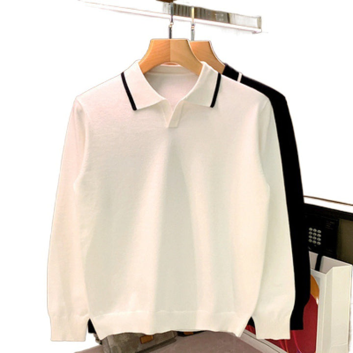 Herren Elegantes Langarm Poloshirt Echo Archiv