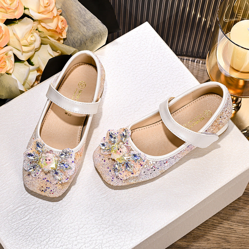 Mädchen Mary Jane Glitzer Ballerinas mit Blumenverzierung Echo Archiv