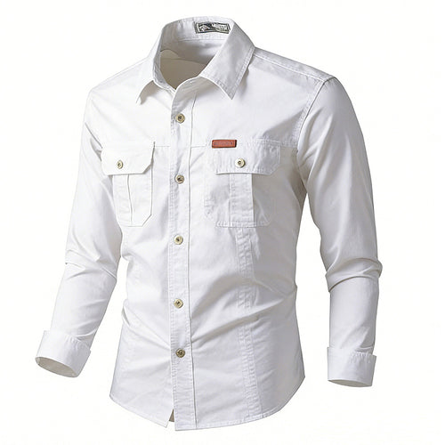 Herren nan leichte Overshirt-Jacke mit Klappbrusttaschen und klassischem Hemdkragen Echo Archiv