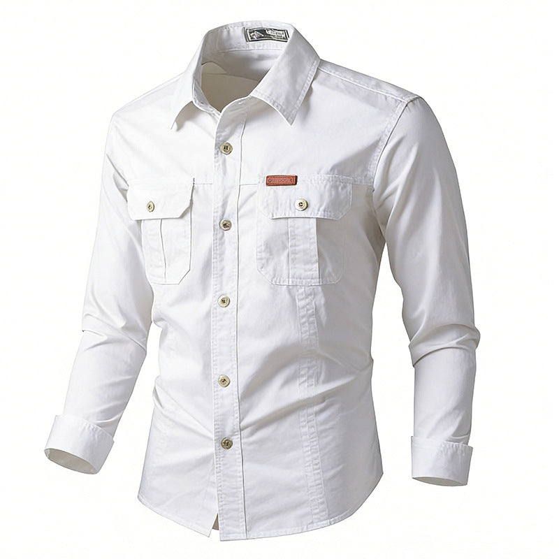 Herren leichte Overshirt-Jacke mit Klappbrusttaschen und klassischem Hemdkragen – Taviero