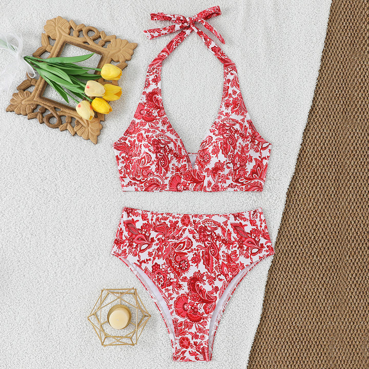 Damen Hochgeschnittener Bikini mit verspieltem Paisley-Muster Echo Archiv