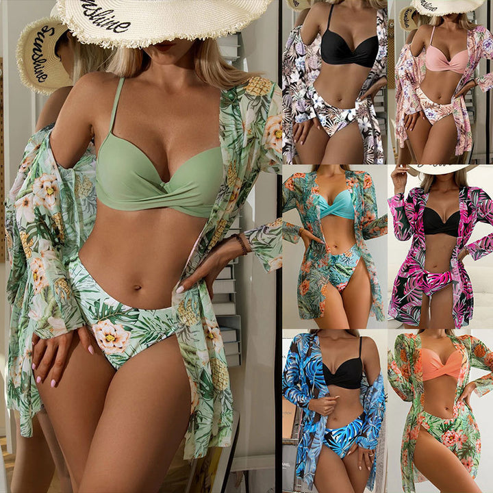 Damen Strandkimono mit buntem Hawaii-Muster Echo Archiv