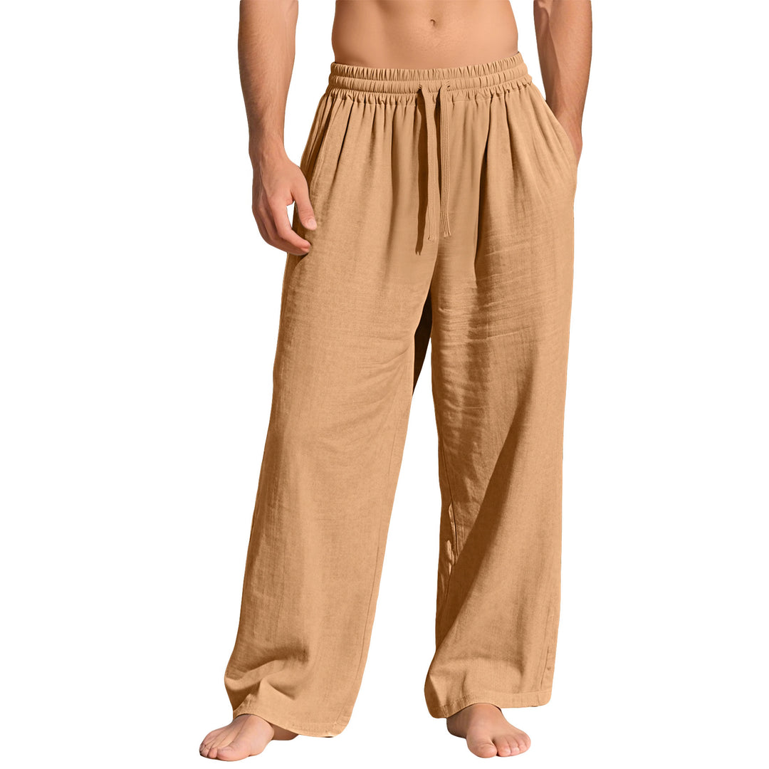 Herren nan leichte Leinen-Loungehose mit elastischem Bund und Seitentaschen Echo Archiv