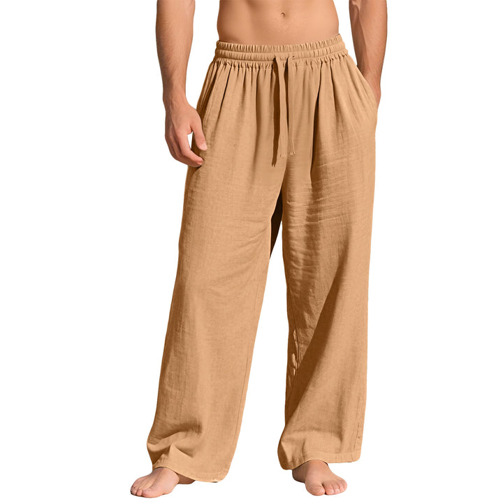 Herren nan leichte Leinen-Loungehose mit elastischem Bund und Seitentaschen Echo Archiv