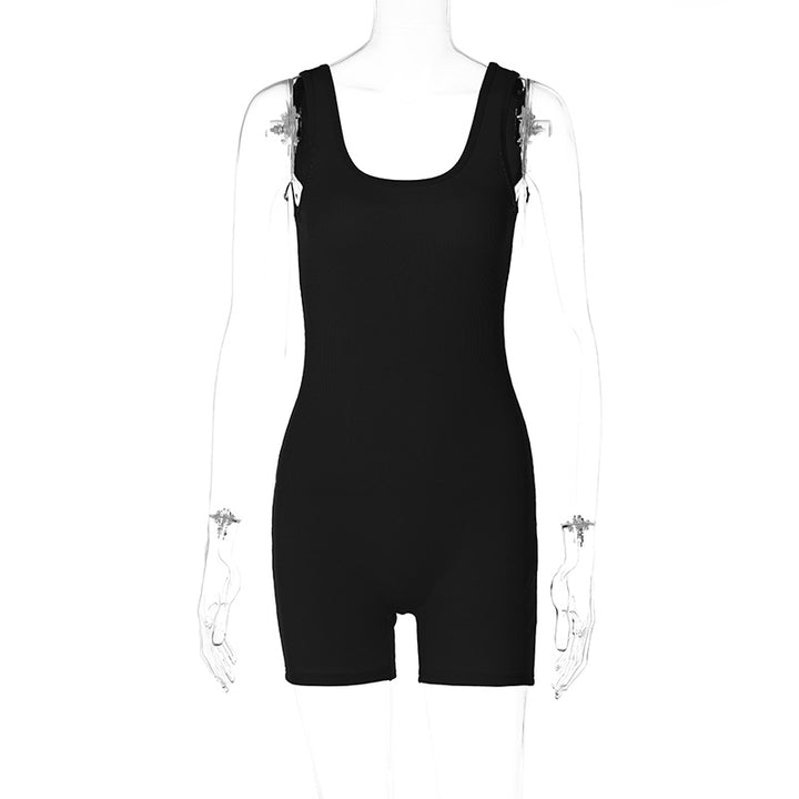 Damen figurbetontes Minikleid-Einteiler mit breiten Trägern und aufregendem Rückenausschnitt Echo Archiv