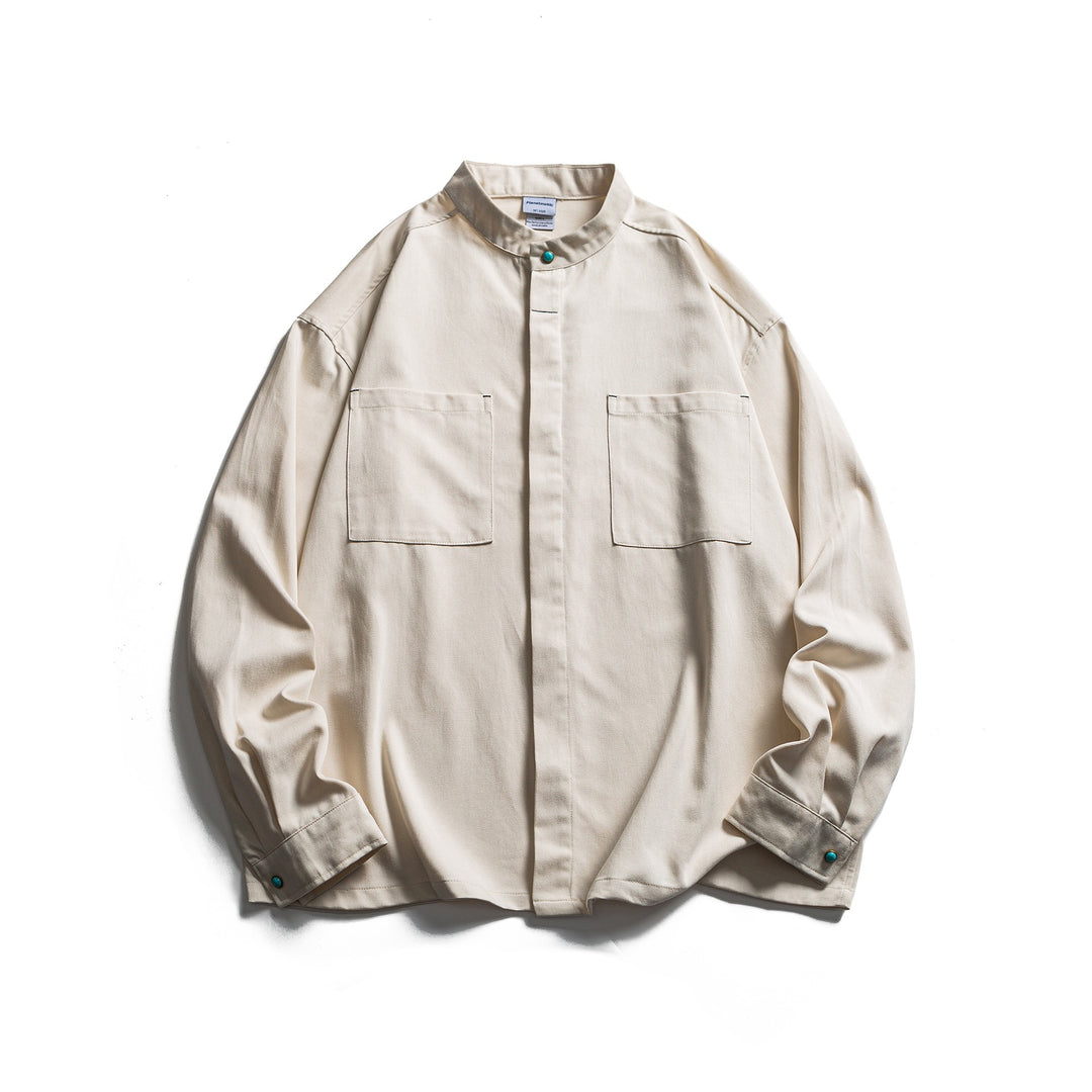 Herren Workwear-Overshirt mit Stehkragen und verdeckter Knopfleiste Echoarchiv