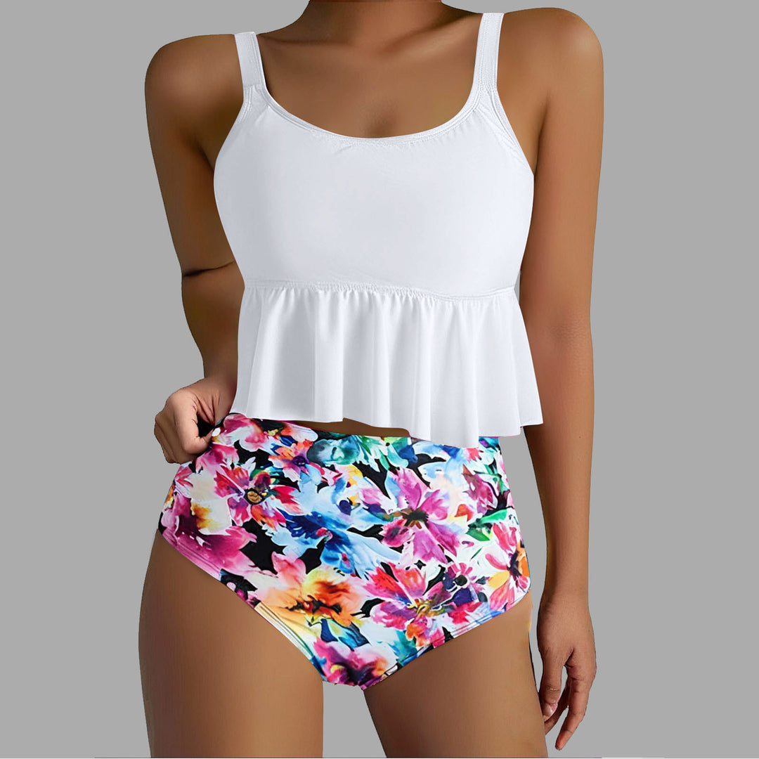 Damen Tankini-Set mit floralen Akzenten und Rüschen Echo Archiv
