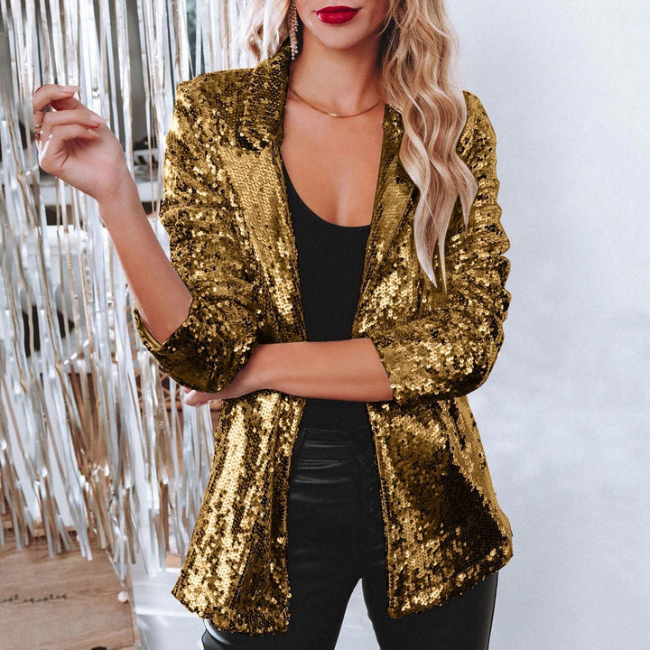 Damen Paillettenjacke mit weitem Schnitt und eleganten Details Echoarchiv