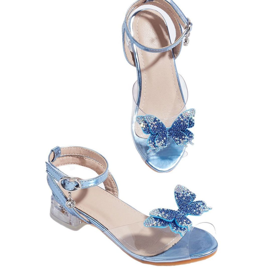 Mädchen Bunte Sandalen mit funkelnder Schmetterlingsapplikation Echo Archiv