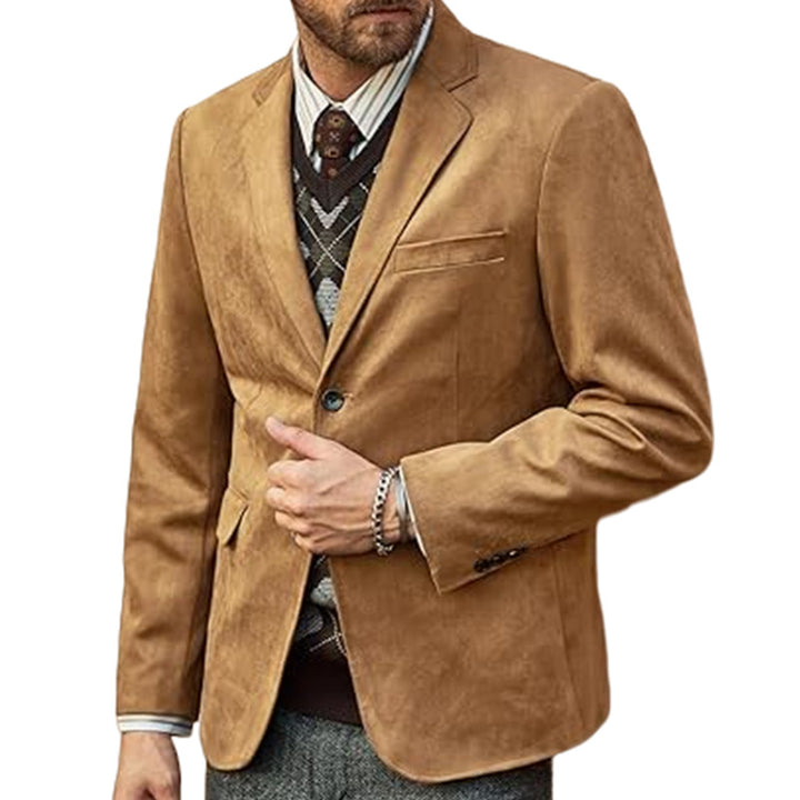 Herren eleganter Samtblazer mit detaillierter Steppnaht und modischem Schnitt Echoarchiv
