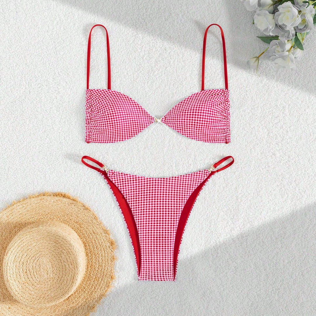 Damen Leopardenmuster Bikini-Set mit verstellbaren Trägern Echo Archiv