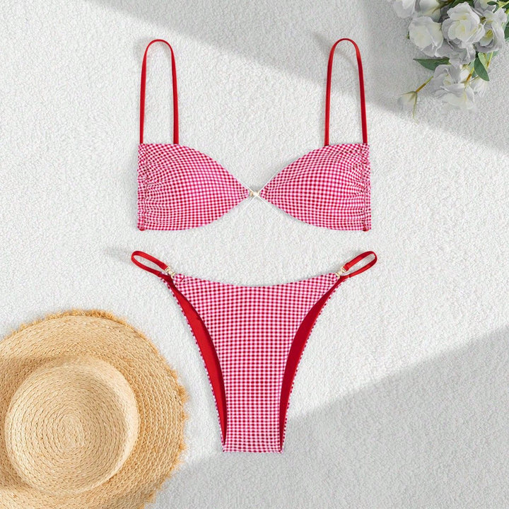 Damen Leopardenmuster Bikini-Set mit verstellbaren Trägern Echo Archiv
