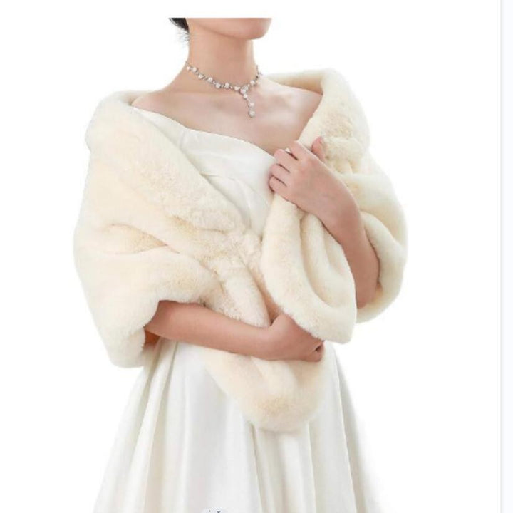 Damen elegante Kunstpelz-Schulterstola im Capelet‑Schnitt Echo Archiv