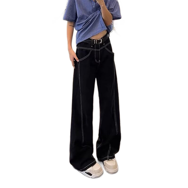 Damen Lässige High-Waist Schlaghose Echoarchiv
