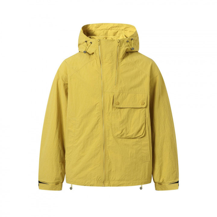 Unisex Leichte Kapuzen-Übergangsjacke mit großem Pattentaschen-Detail und Kordelzug Echo Archiv