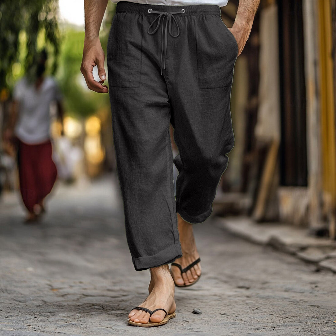 Herren lässige Leinenhose mit praktischen Taschen – Sorevano