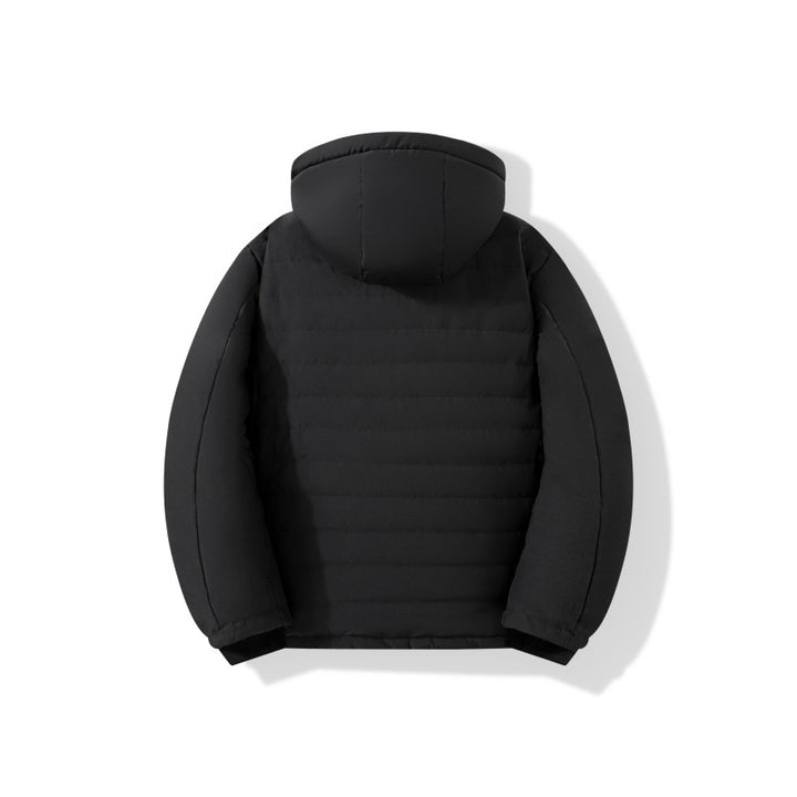 Herren Wattierte Kapuzenjacke mit Teddyfutter, winddichter Außenhülle & Reißverschlusstaschen Echoarchiv