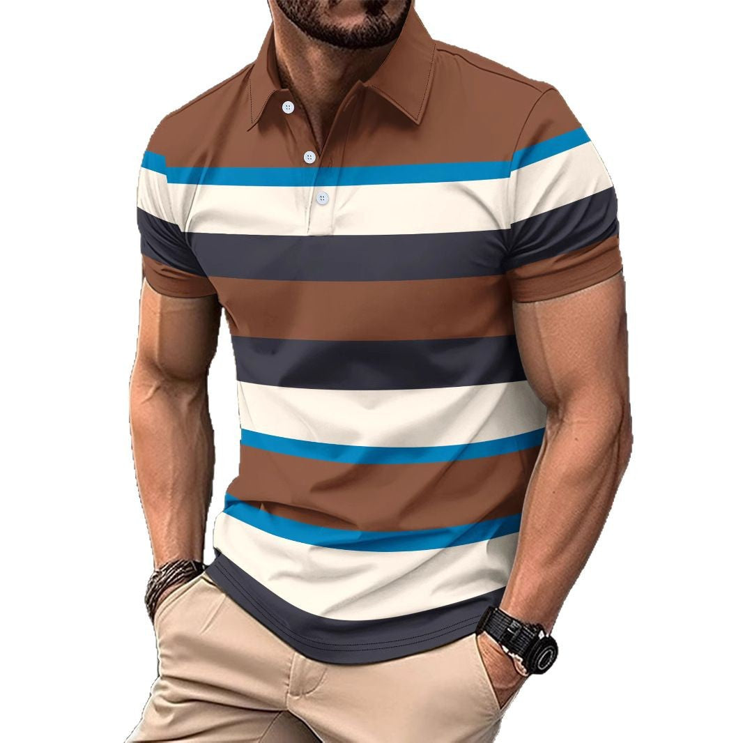 Herren Polo-Shirt mit sportlichem Streifenmuster Echoarchiv