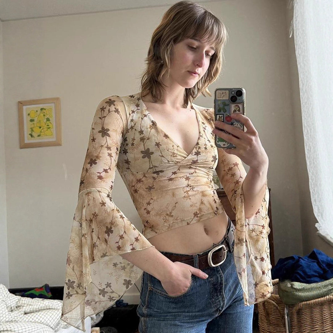 Damen Spitzenbluse mit Rüschendetails Echo Archiv