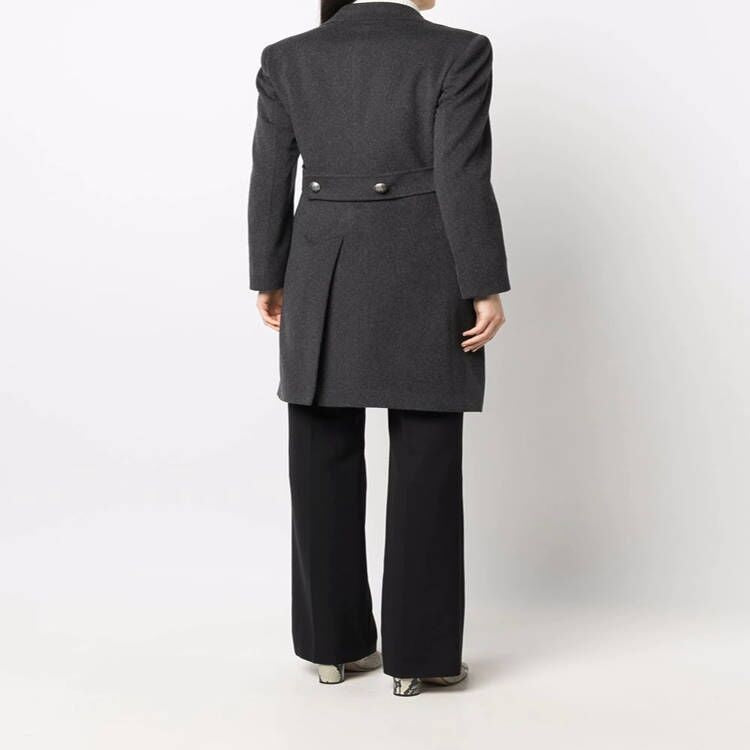 Damen Zweireihiger Wollmix-Mantel mit konischen Goldknöpfen und schlanker Passform Echoarchiv