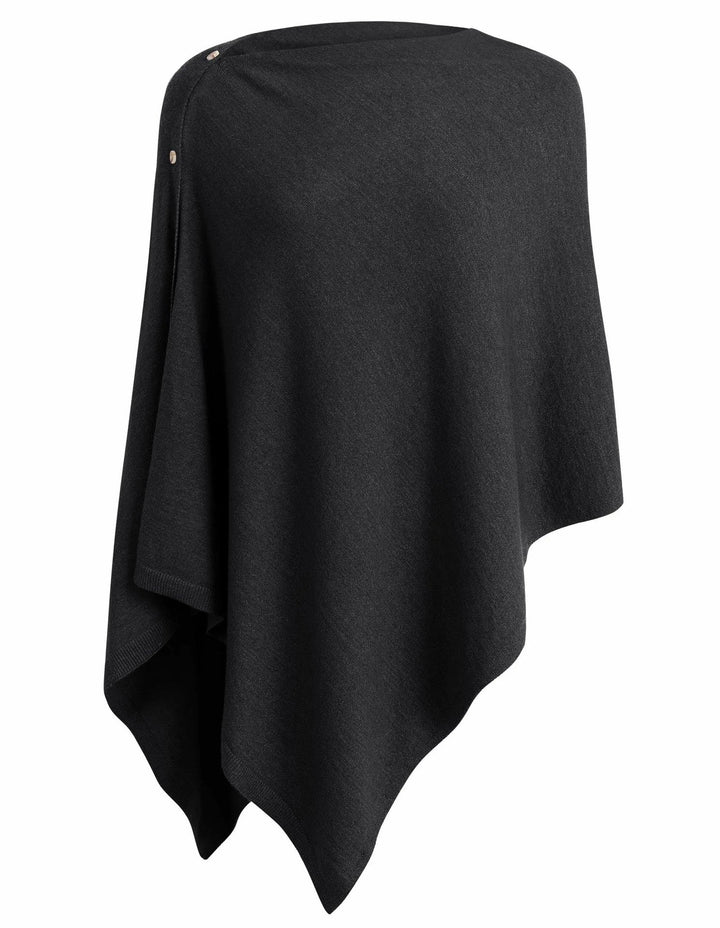 Damen vielseitiger Poncho aus hochwertiger Materialmischung – Célinea