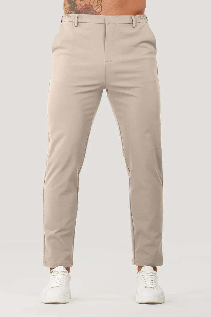 Herren Slim Fit Chinohose mit elastischem Bund und seitlichen Taschen Echoarchiv