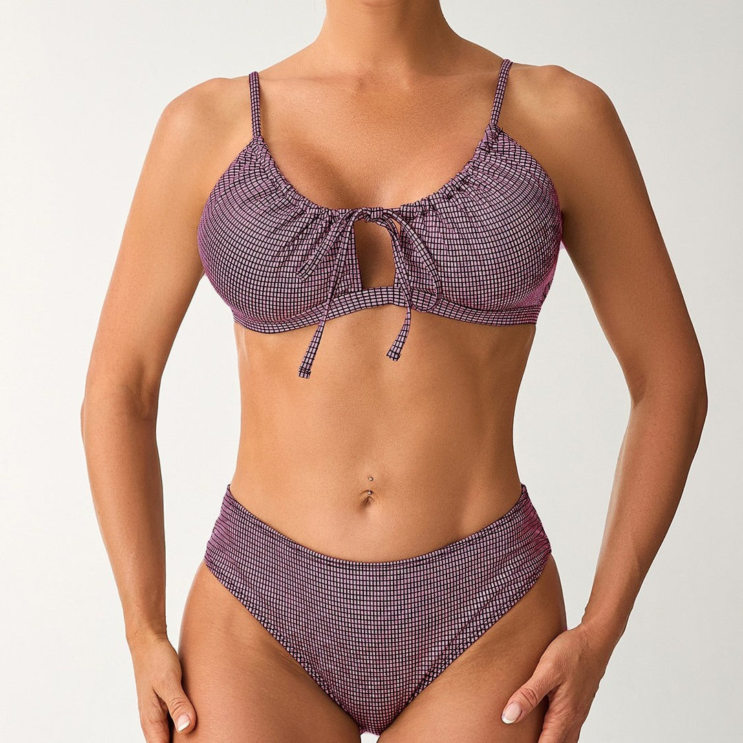 Damen Hochtailliertes Bikini-Set mit raffiniertem Schnürdetails Echo Archiv