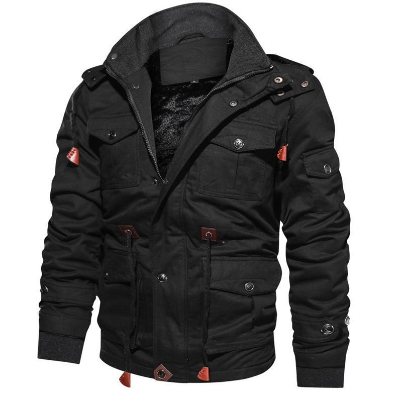 Herren Kurzparka im Urban-Utility-Stil mit wärmender Plüsch-Innenlage und Multifunktions‑Taschen – Taviero