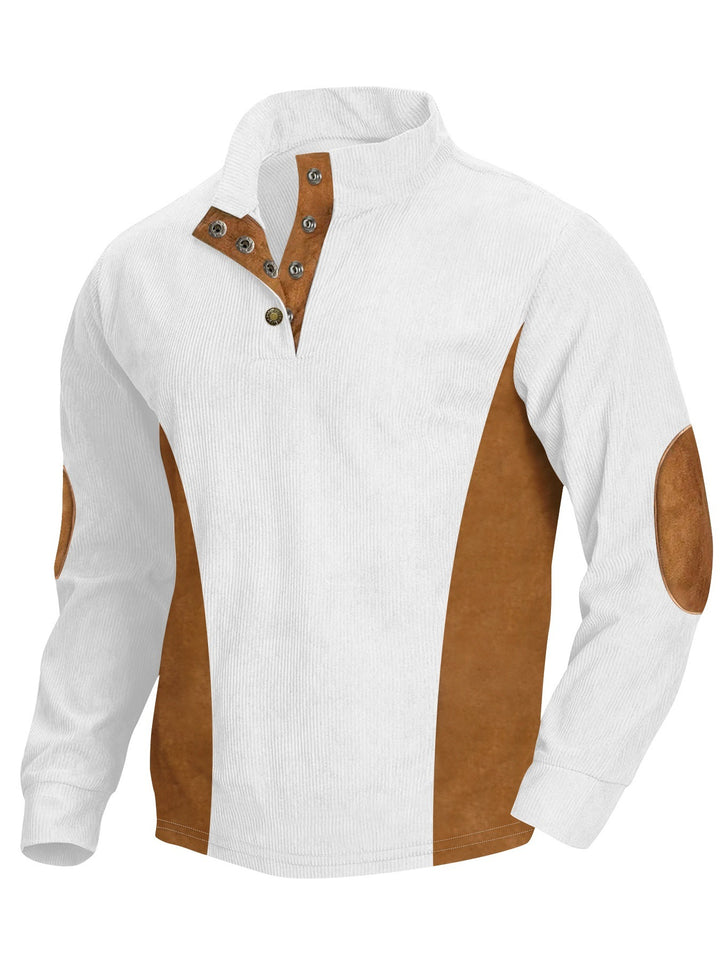 Herren stylisches Langarm-Shirt mit modernes Ripp-Design und eleganten Knopfdetails Echoarchiv