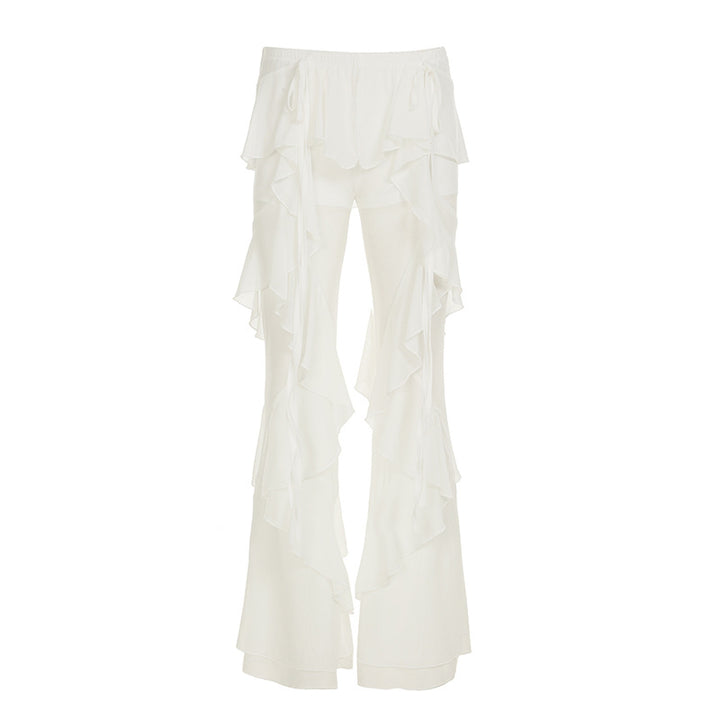 Damen Rüschenhose mit elastischem Bund und transparentem Design Echo Archiv