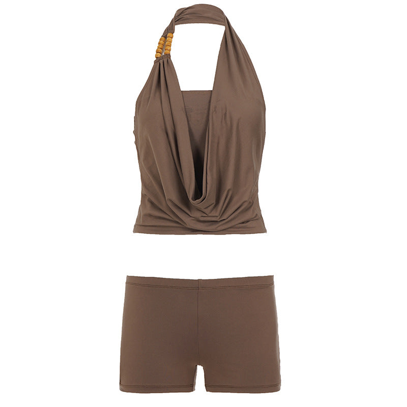 Damen Sportliches Bikini-Set mit verstellbarem Haltertop und bequemen Shorts Echo Archiv