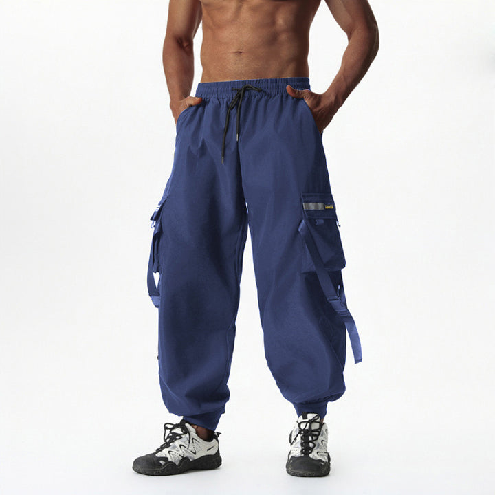 Herren Utility-Cargo-Jogginghose mit Tunnelzug, Beinschnallen & Mehrfachtaschen Echo Archiv