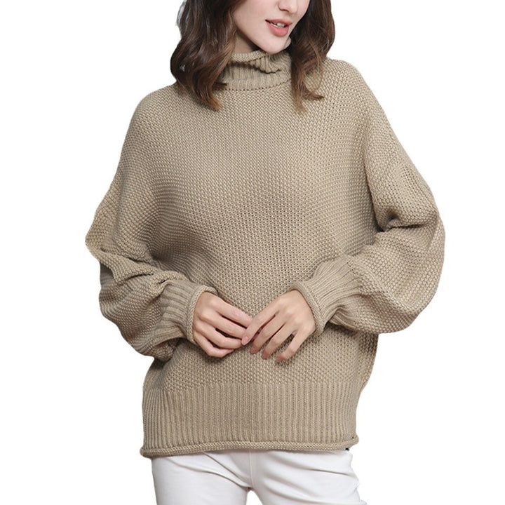 Damen Grobgestrickter Rollkragenpullover mit Ballonärmeln Echo Archiv