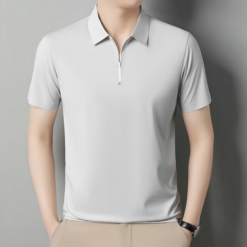 Herren Poloshirt mit modernem Reißverschluss und atmungsaktiven Eigenschaften Echoarchiv