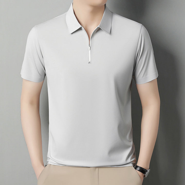 Herren Poloshirt mit modernem Reißverschluss und atmungsaktiven Eigenschaften Echoarchiv