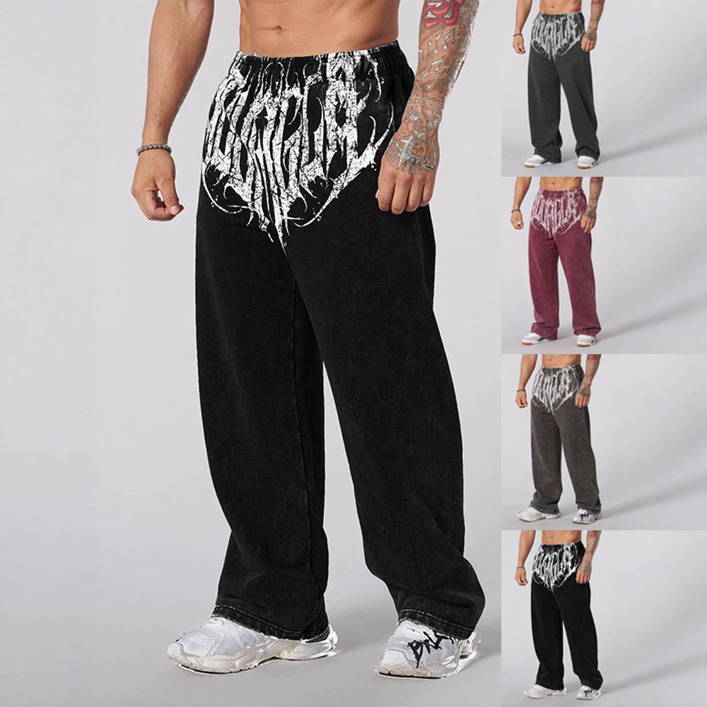 Herren nan weiche gewaschene Jogginghose mit weitem Schnitt und elastischem Bund Echo Archiv